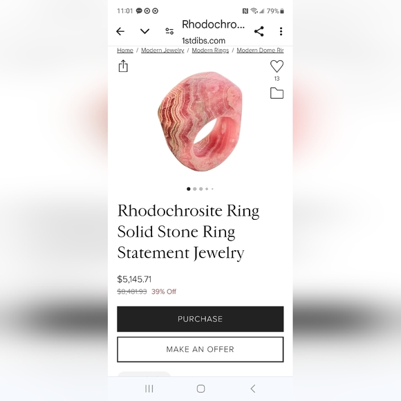 Size 10 Agate Ring - Picture 4 of 4